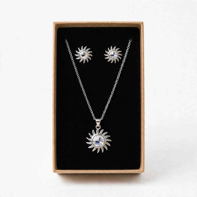 Set Sol Plata de Gotitas de Miel en acero inoxidable. Envío en Panamá.