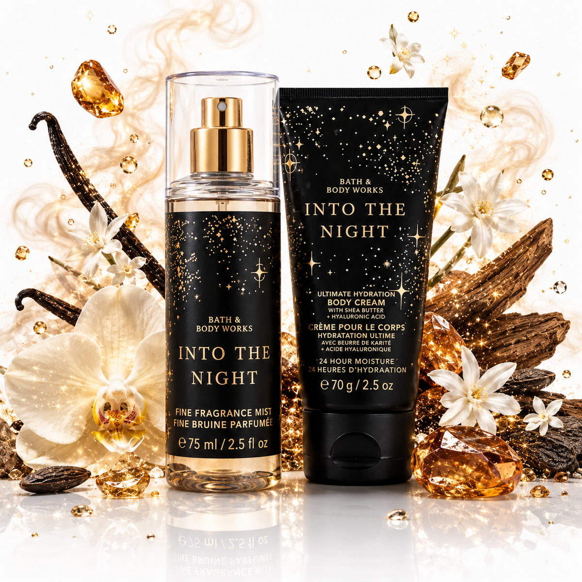 Into the Night Mini de Bath & Body Works en Gotitas de Miel Panamá, contenido del set.