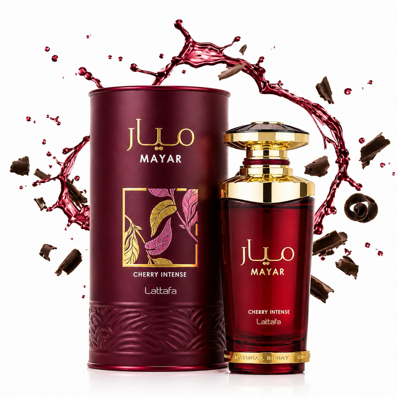 Mayar Cherry Intense 100 ml, perfume disponible en Gotitas de Miel Panamá.