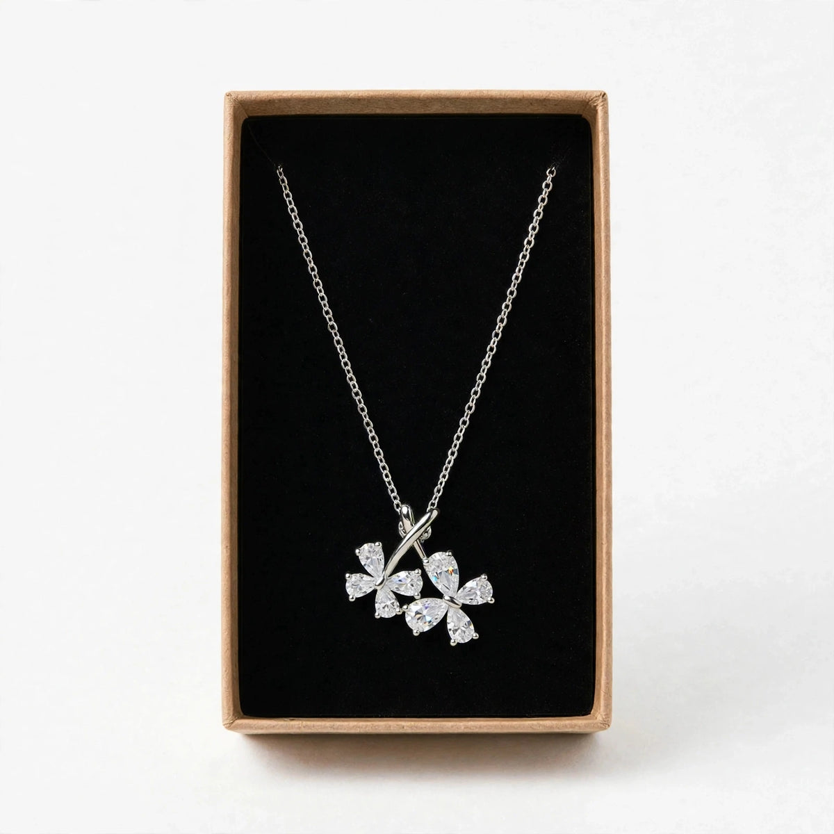 Collar Flor Cristal de Gotitas de Miel en acero inoxidable. Envío en Panamá.