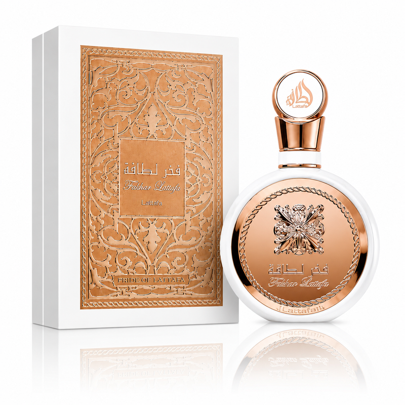 Fakhar White 100 ml, perfume disponible en Gotitas de Miel Panamá.