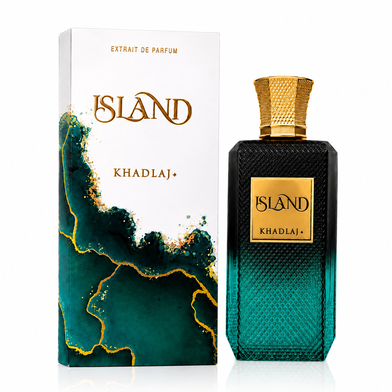 Island Khadlaj 100 ml, perfume disponible en Gotitas de Miel Panamá.