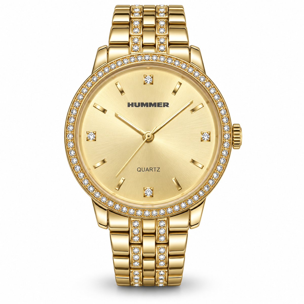 Reloj Hummer Dorado Quartz con Cristales
