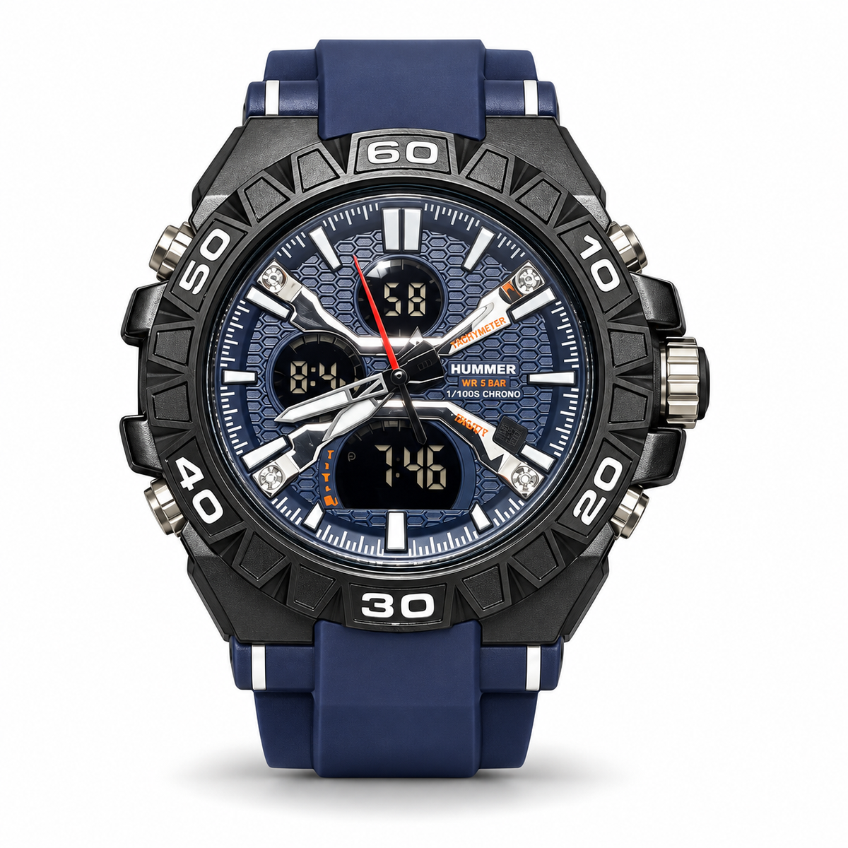 Reloj Hummer Analógico-Digital Azul 10 BAR