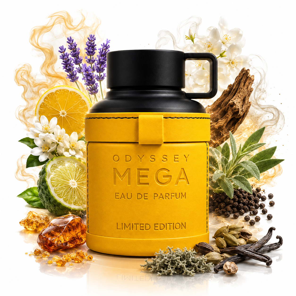 Odyssey Mega 100 ml, perfume disponible en Gotitas de Miel Panamá, vista de detalle.