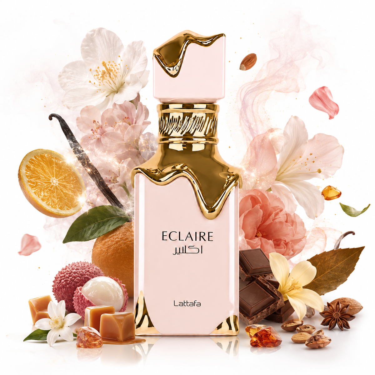 Eclaire 100 ml, perfume disponible en Gotitas de Miel Panamá, vista de detalle.