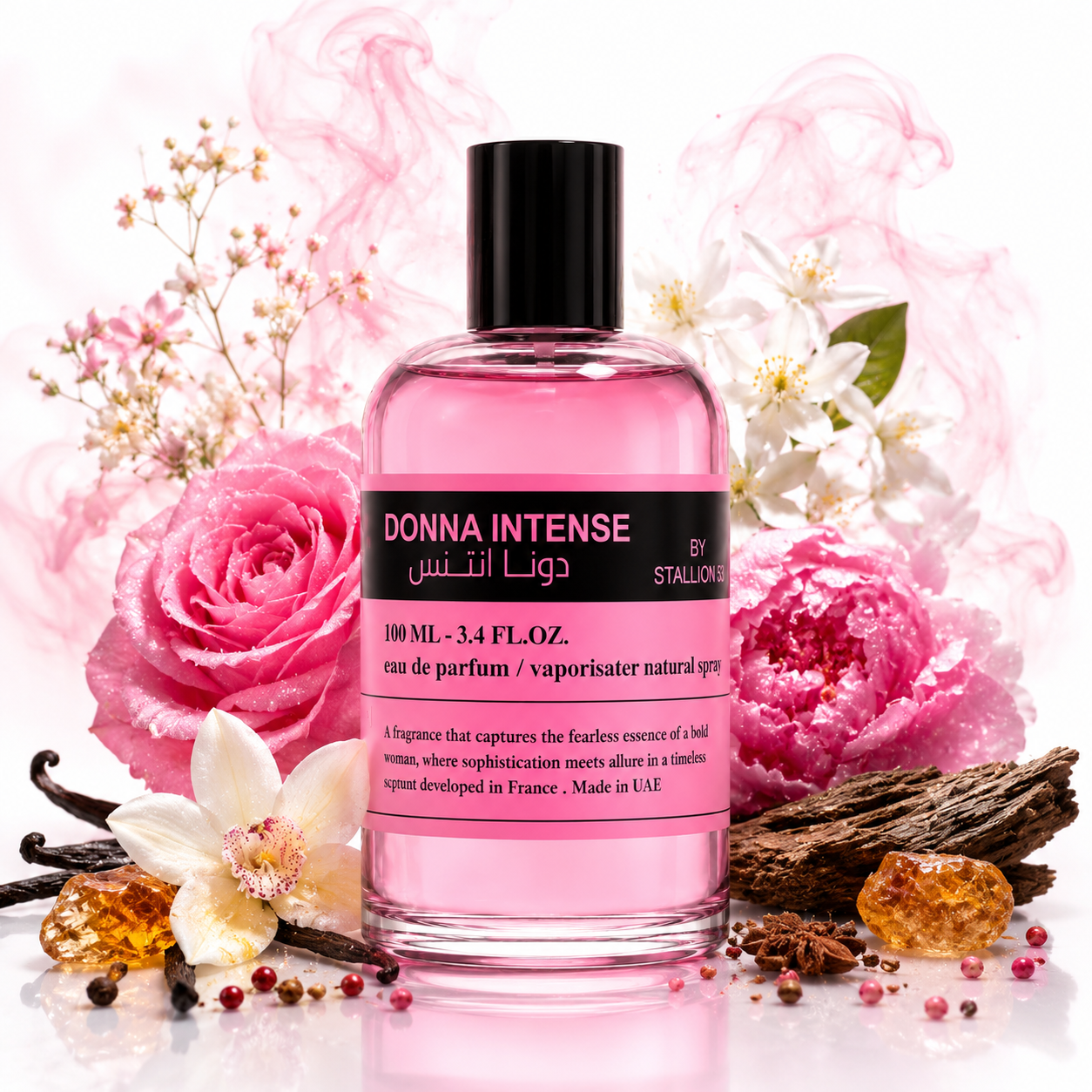 Donna Intense 100 + 20 ml, perfume disponible en Gotitas de Miel Panamá, vista de detalle.
