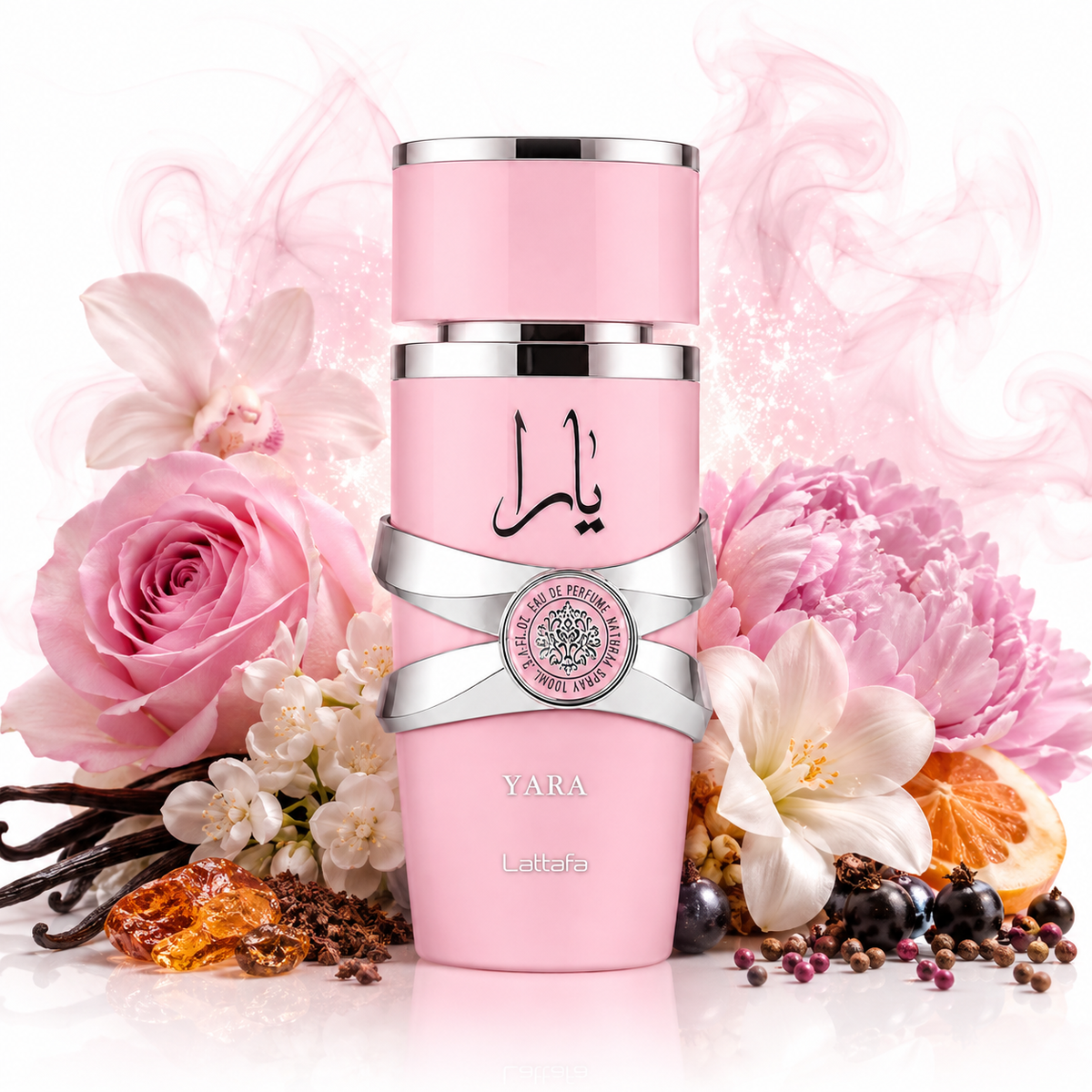 Yara 100 ml, perfume disponible en Gotitas de Miel Panamá, vista de detalle.