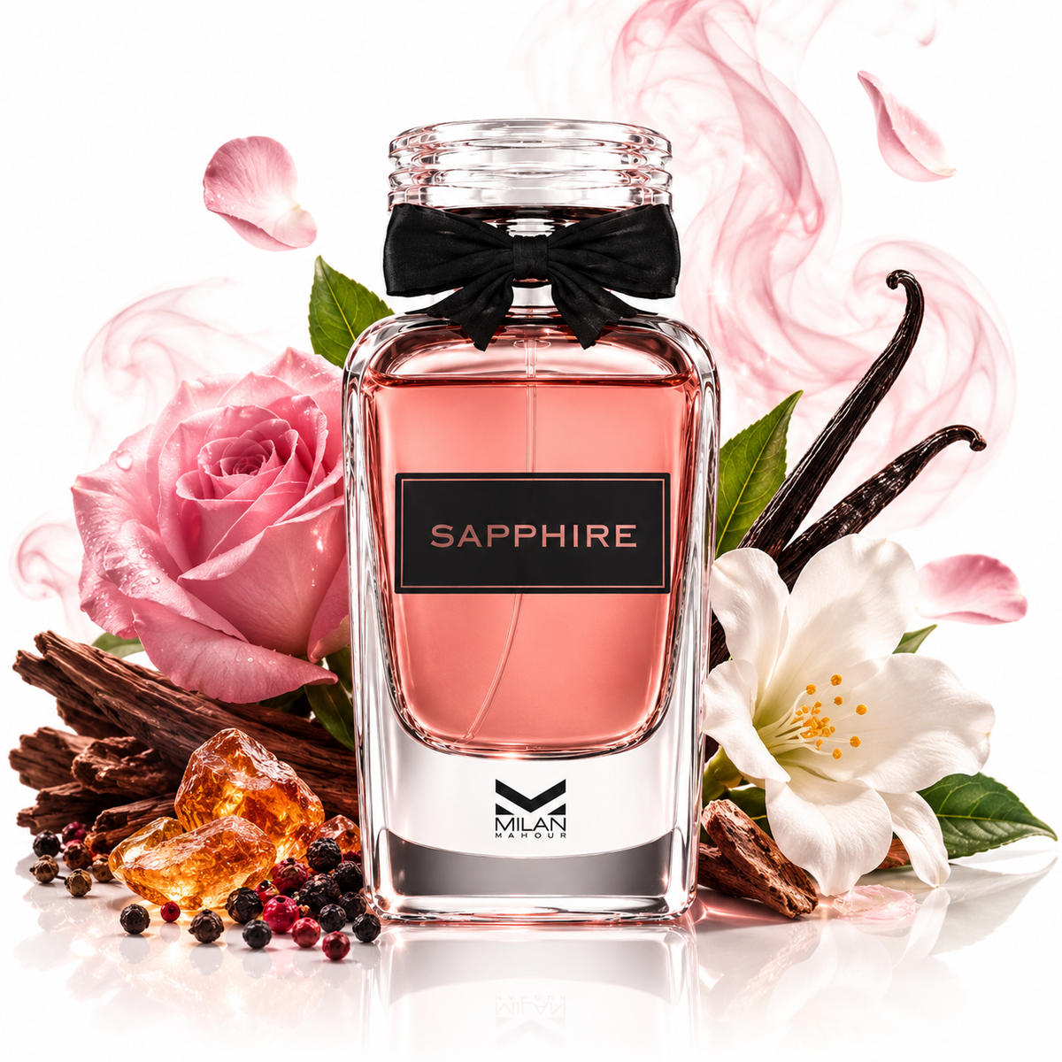Sapphire 100 ml, perfume disponible en Gotitas de Miel Panamá, vista de detalle.
