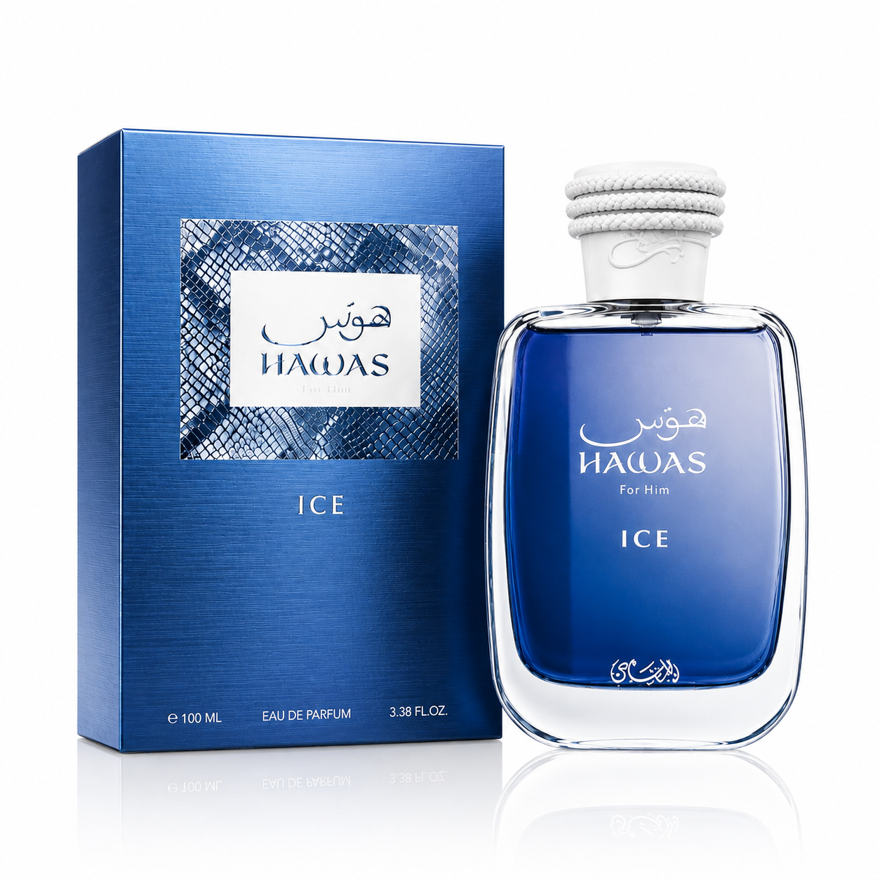 Hawas Ice 100 ml, perfume disponible en Gotitas de Miel Panamá.