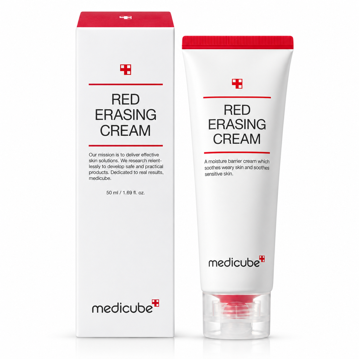 Medicube Red Erasing Cream con caja de presentacion - crema para piel sensible y con rosacea