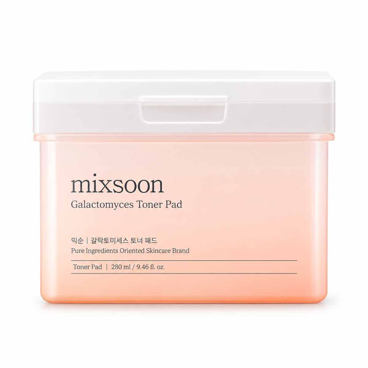 Mixsoon Galactomyces Toner Pad 280ml - producto solo, fondo blanco, pads exfoliantes con galactomyces