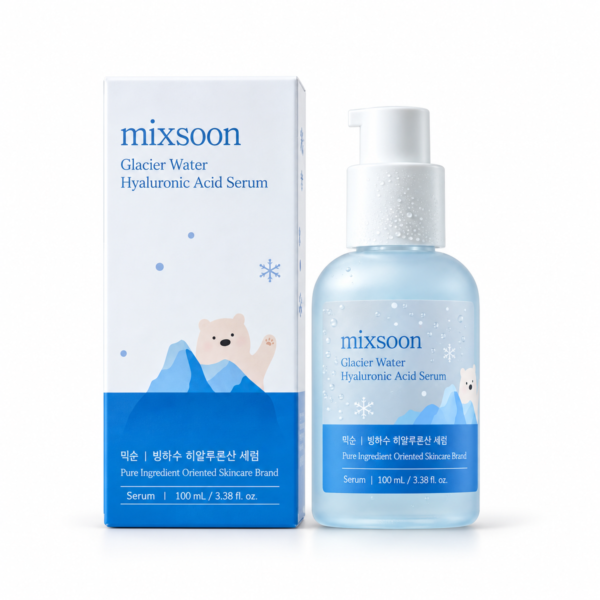 Mixsoon Glacier Water Hyaluronic Acid Serum con caja de presentacion - skincare coreano, Gotitas de Miel Panama
