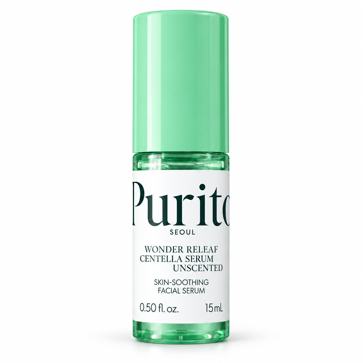 PURITO Wonder Releaf Centella Serum Unscented 15ml — segunda vista del frasco