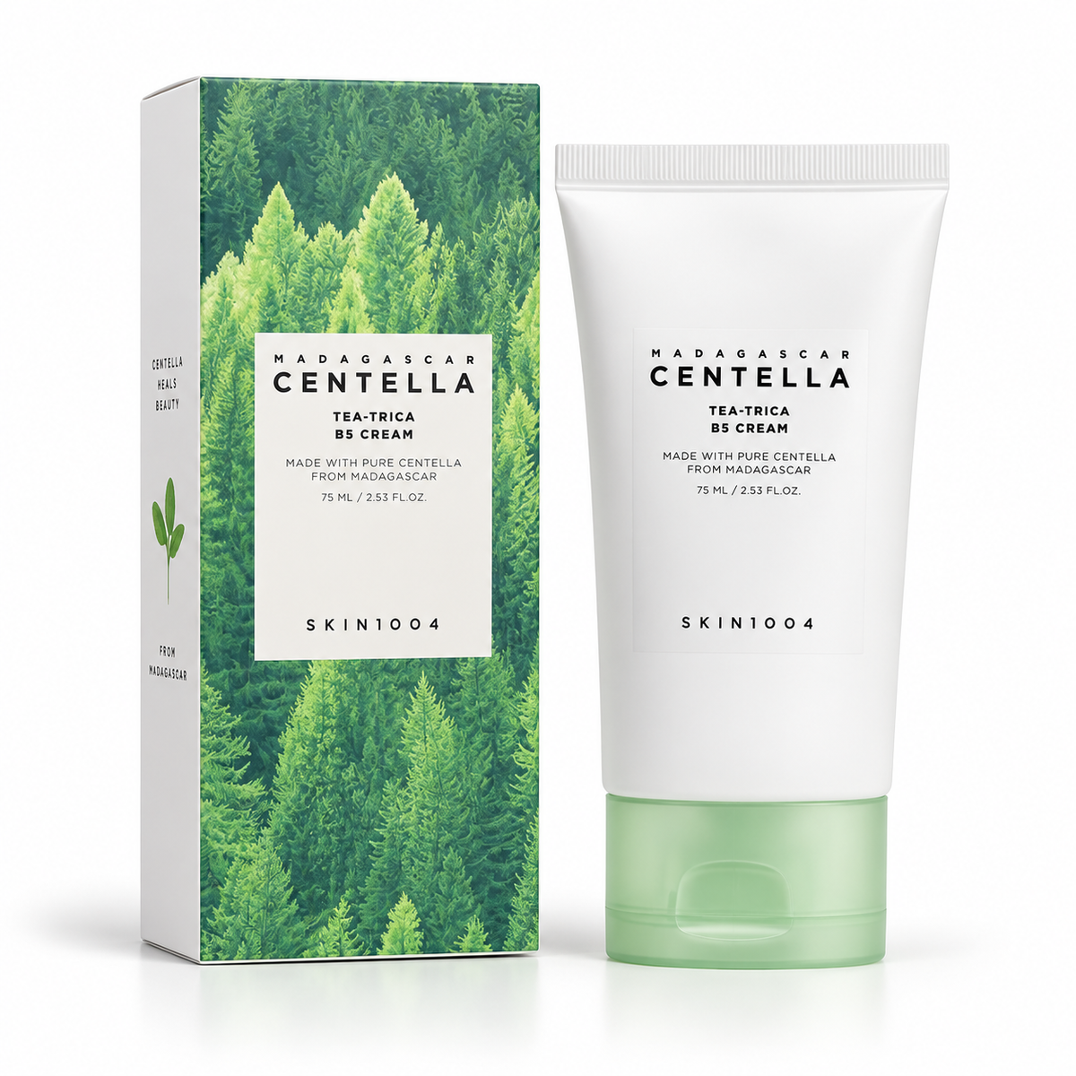 SKIN1004 Madagascar Centella Tea-Trica B5 Cream 75ml — producto solo, fondo blanco, vista frontal