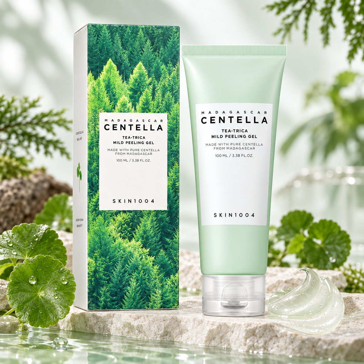 SKIN1004 Tea-Trica Mild Peeling Gel con caja de presentación — skincare coreano premium