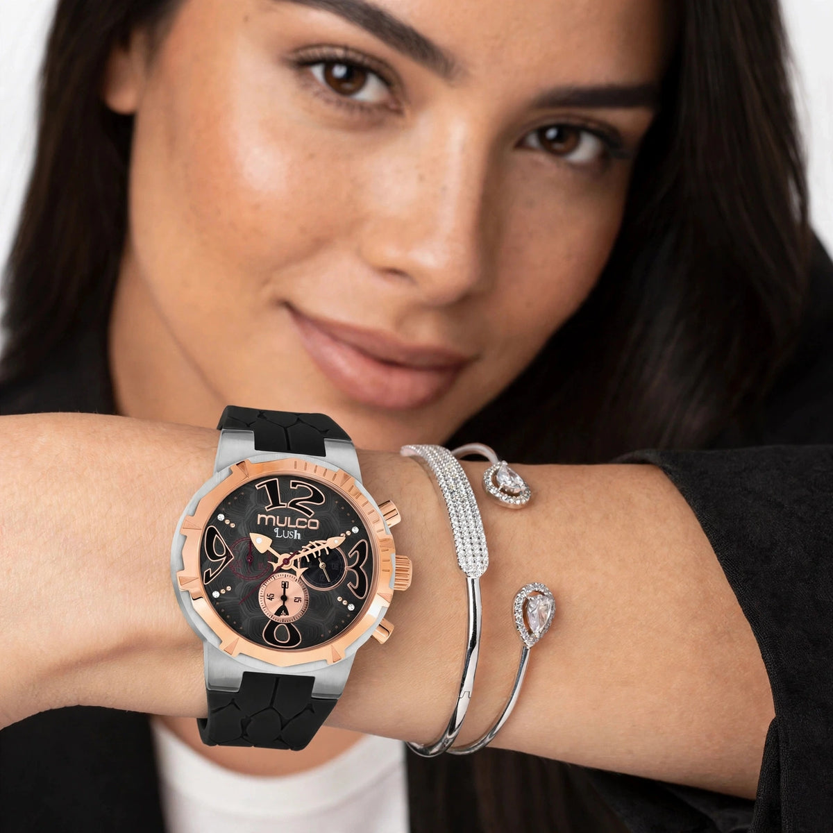 Reloj Mulco Lush Rio Mujer Negro & Rose Gold 42 mm