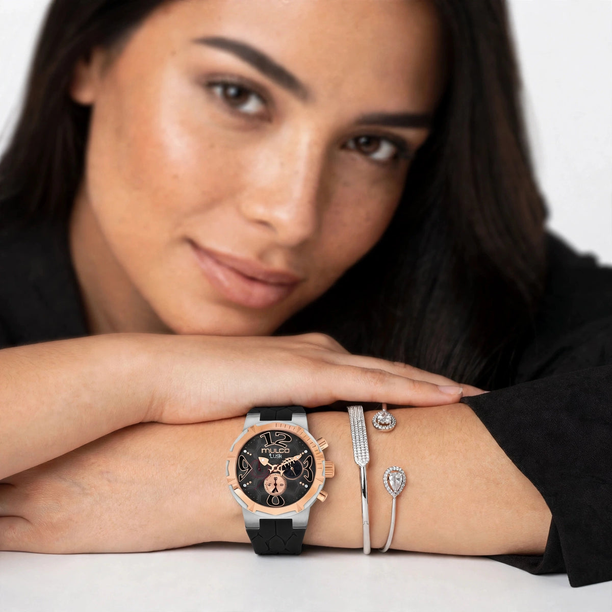 Reloj Mulco Lush Rio Mujer Negro & Rose Gold 42 mm