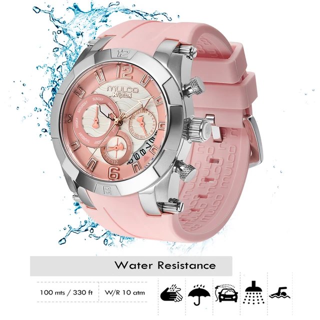 Reloj Mulco Kripton Royale Lady Rosa y Plata 46 mm