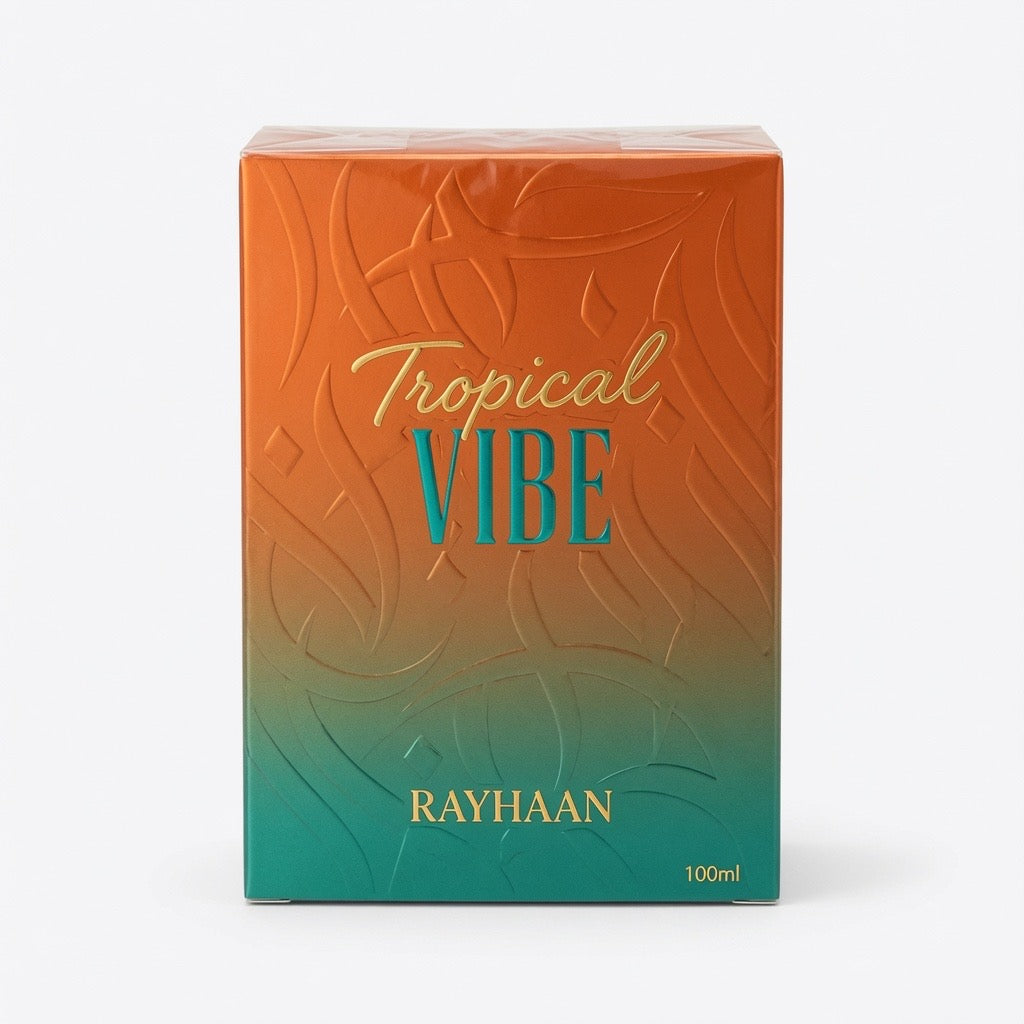 Tropical Vibe 100 ml, perfume disponible en Gotitas de Miel Panamá, presentación completa.