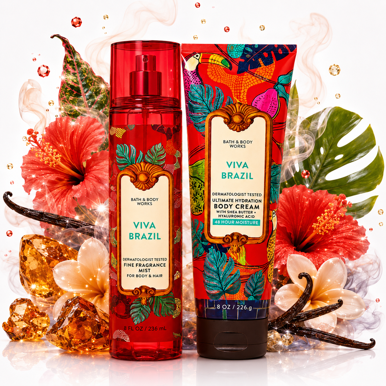 Viva Brazil de Bath & Body Works en Gotitas de Miel Panamá, contenido del set.