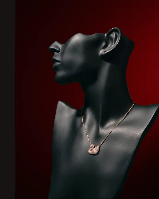 Collar Stainless Steel presentado en maniquí negro, pieza 11